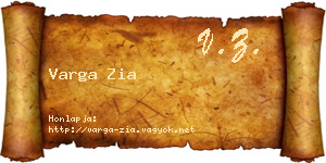 Varga Zia névjegykártya